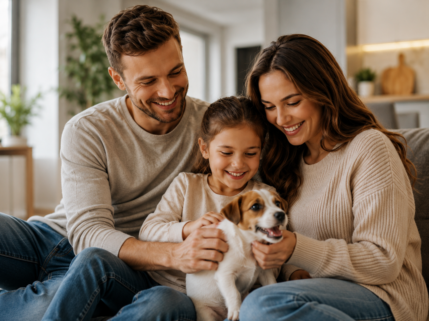 Family spending time together at home